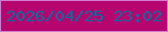 文字の大きさ：1、枠の色：cf7cd0、背景の色：b70570、文字の色：086a9c 無料ブログパーツのブログ時計