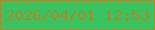 文字の大きさ：3、枠の色：cf7e11、背景の色：36c561、文字の色：b48628 無料ブログパーツのブログ時計
