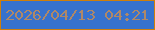 文字の大きさ：5、枠の色：cf7f0a、背景の色：3772cd、文字の色：af8867 無料ブログパーツのブログ時計