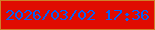 文字の大きさ：4、枠の色：cf7f2a、背景の色：e00b01、文字の色：0461f8 無料ブログパーツのブログ時計