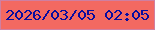文字の大きさ：4、枠の色：cf7fa1、背景の色：f36961、文字の色：080c9f 無料ブログパーツのブログ時計