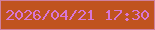 文字の大きさ：4、枠の色：cf809e、背景の色：c0531f、文字の色：d876d4 無料ブログパーツのブログ時計