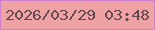 文字の大きさ：5、枠の色：cf80cf、背景の色：eea2a4、文字の色：664a4f 無料ブログパーツのブログ時計