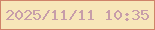 文字の大きさ：4、枠の色：cf8369、背景の色：f7e6b9、文字の色：c79da9 無料ブログパーツのブログ時計
