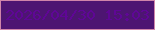 文字の大きさ：2、枠の色：cf85aa、背景の色：4d1572、文字の色：5f0696 無料ブログパーツのブログ時計