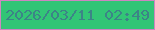 文字の大きさ：2、枠の色：cf85c1、背景の色：32c576、文字の色：3c8487 無料ブログパーツのブログ時計