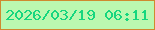 文字の大きさ：5、枠の色：cf8a2f、背景の色：bbf8b0、文字の色：16d67f 無料ブログパーツのブログ時計