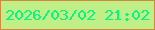 文字の大きさ：2、枠の色：cf8a40、背景の色：c0ef87、文字の色：02f981 無料ブログパーツのブログ時計