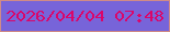 文字の大きさ：2、枠の色：cf8a87、背景の色：7764d9、文字の色：da066a 無料ブログパーツのブログ時計