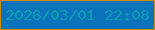 文字の大きさ：1、枠の色：cf8b08、背景の色：0b73bc、文字の色：0a9eb1 無料ブログパーツのブログ時計