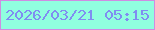 文字の大きさ：4、枠の色：cf8ce2、背景の色：90fedf、文字の色：808df1 無料ブログパーツのブログ時計