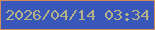 文字の大きさ：4、枠の色：cf8d5f、背景の色：3857b8、文字の色：b5b385 無料ブログパーツのブログ時計