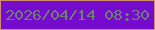 文字の大きさ：3、枠の色：cf8d6b、背景の色：750bcd、文字の色：717e75 無料ブログパーツのブログ時計