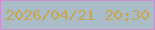 文字の大きさ：3、枠の色：cf8dd3、背景の色：aabcc8、文字の色：c8a64e 無料ブログパーツのブログ時計