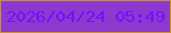 文字の大きさ：3、枠の色：cf9026、背景の色：8c39cf、文字の色：7310fc 無料ブログパーツのブログ時計