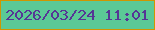文字の大きさ：4、枠の色：cf9600、背景の色：5bc996、文字の色：563695 無料ブログパーツのブログ時計