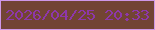 文字の大きさ：4、枠の色：cf98e7、背景の色：724434、文字の色：8d37aa 無料ブログパーツのブログ時計