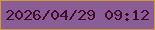 文字の大きさ：2、枠の色：cf9a33、背景の色：8a5d97、文字の色：410c28 無料ブログパーツのブログ時計