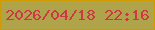 文字の大きさ：1、枠の色：cf9b01、背景の色：b0a44a、文字の色：cc3844 無料ブログパーツのブログ時計