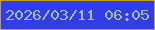 文字の大きさ：2、枠の色：cf9b28、背景の色：313de8、文字の色：a3bf93 無料ブログパーツのブログ時計