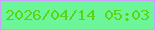 文字の大きさ：2、枠の色：cfa1fe、背景の色：6cf699、文字の色：5cd317 無料ブログパーツのブログ時計