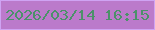 文字の大きさ：5、枠の色：cfa3f3、背景の色：bb7acb、文字の色：4b916a 無料ブログパーツのブログ時計