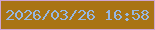 文字の大きさ：4、枠の色：cfa4d2、背景の色：a97414、文字の色：96b7e2 無料ブログパーツのブログ時計