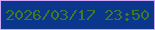 文字の大きさ：4、枠の色：cfa6fd、背景の色：0a378b、文字の色：437828 無料ブログパーツのブログ時計