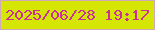 文字の大きさ：5、枠の色：cfa8b9、背景の色：d5e504、文字の色：cc2f98 無料ブログパーツのブログ時計