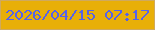 文字の大きさ：2、枠の色：cfa95e、背景の色：e8af08、文字の色：5663e9 無料ブログパーツのブログ時計