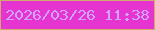 文字の大きさ：3、枠の色：cfaa6c、背景の色：e634d0、文字の色：d3a3fc 無料ブログパーツのブログ時計