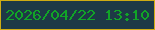 文字の大きさ：2、枠の色：cfac14、背景の色：1e3946、文字の色：11a427 無料ブログパーツのブログ時計