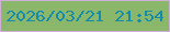 文字の大きさ：1、枠の色：cfafd8、背景の色：8bb76b、文字の色：148bae 無料ブログパーツのブログ時計