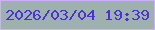 文字の大きさ：2、枠の色：cfaff7、背景の色：9eb1b0、文字の色：4b32d2 無料ブログパーツのブログ時計