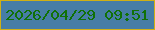 文字の大きさ：4、枠の色：cfb014、背景の色：477da5、文字の色：107106 無料ブログパーツのブログ時計