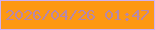 文字の大きさ：1、枠の色：cfb0f2、背景の色：fd9813、文字の色：b787a9 無料ブログパーツのブログ時計