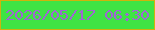文字の大きさ：1、枠の色：cfb30c、背景の色：3fe344、文字の色：9f67d3 無料ブログパーツのブログ時計