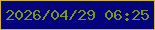 文字の大きさ：4、枠の色：cfb62b、背景の色：04037b、文字の色：77981b 無料ブログパーツのブログ時計