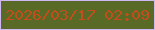 文字の大きさ：1、枠の色：cfb7f3、背景の色：596926、文字の色：c34e1b 無料ブログパーツのブログ時計