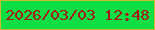 文字の大きさ：2、枠の色：cfba32、背景の色：0dde44、文字の色：a9171e 無料ブログパーツのブログ時計