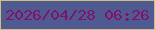 文字の大きさ：5、枠の色：cfbf7d、背景の色：4f5a92、文字の色：811364 無料ブログパーツのブログ時計