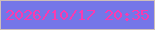 文字の大きさ：5、枠の色：cfbfb9、背景の色：7576e8、文字の色：fa3aaf 無料ブログパーツのブログ時計