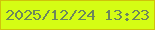 文字の大きさ：1、枠の色：cfc20b、背景の色：d5fd14、文字の色：6d875c 無料ブログパーツのブログ時計