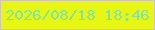 文字の大きさ：3、枠の色：cfc2c9、背景の色：e7f70f、文字の色：80e4aa 無料ブログパーツのブログ時計