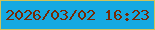 文字の大きさ：2、枠の色：cfc35a、背景の色：15a9e1、文字の色：772904 無料ブログパーツのブログ時計