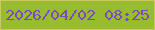 文字の大きさ：4、枠の色：cfc662、背景の色：97bd2e、文字の色：7f46c8 無料ブログパーツのブログ時計