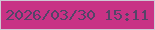 文字の大きさ：5、枠の色：cfc8d4、背景の色：c83285、文字の色：544468 無料ブログパーツのブログ時計