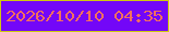 文字の大きさ：3、枠の色：cfc90e、背景の色：7307f8、文字の色：f36f5e 無料ブログパーツのブログ時計