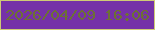 文字の大きさ：3、枠の色：cfcb76、背景の色：7531a8、文字の色：6d7034 無料ブログパーツのブログ時計