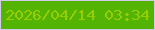 文字の大きさ：1、枠の色：cfcbe8、背景の色：53b404、文字の色：96cd04 無料ブログパーツのブログ時計